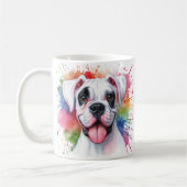 Boxer Dog Watercolor Splashes Kaffeetasse (Links)