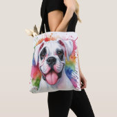 Boxer Dog Watercolor Splashes Tasche (Von Nahem)
