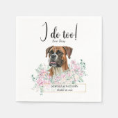 Boxer Dog Wedding Cocktail Napkins Serviette (Vorderseite)