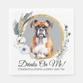 Boxer Dog Wedding Napkins mit Hunde Foto Serviette