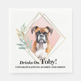 Boxer Dog Wedding Napkins mit Hunde Foto Serviette