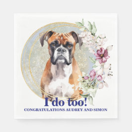 Boxer Dog Wedding Napkins mit Hunde Foto Serviette