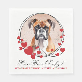 Boxer Dog Wedding Napkins mit Hunde Foto Serviette