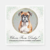 Boxer Dog Wedding Napkins mit Hunde Foto Serviette (Vorderseite)
