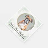 Boxer Dog Wedding Napkins mit Hunde Foto Serviette (Ecke)
