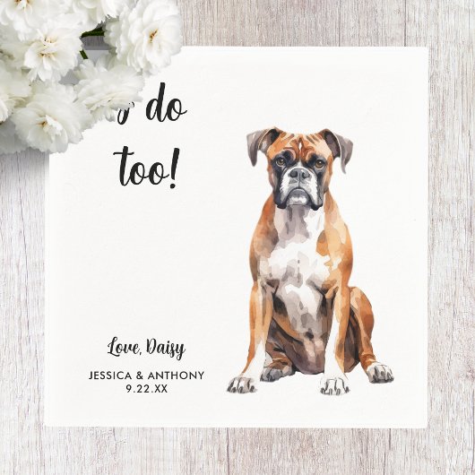 Boxer Dog Wedding Serviette