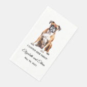 Boxer Dog Wedding Serviette (Ecke)