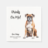 Boxer Dog Wedding Serviette (Vorderseite)