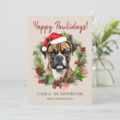 Boxer Dog Weihnachten glücklich Pawlidays Howliday (Stehend Vorderseite)