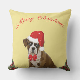 Boxer Dog Weihnachten Niedliches festes Throw Kiss Kissen