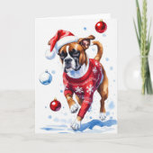 Boxer Dog Weihnachtsgrüßen Karte (Vorderseite)