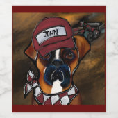 Boxer Dog Weinetikett (Einzelnes Label)