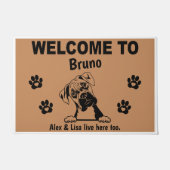 Boxer Dog Welcome Home Funny Personalized Custom Fußmatte (Vorderseite)