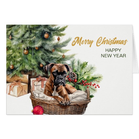 Boxer Dog Wicker Korbweide Weihnachtsbaum (Vorderseite (Horizontal))