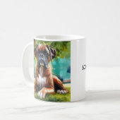 Boxer Dog 🐾 Wiggle Hinterns & Schwanz Wags Kaffeetasse (Vorderseite Links)