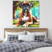 Boxer Dog 🐾 Wiggle Hinterns & Schwanz Wags Leinwanddruck (Insitu (Schlafzimmer))