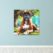 Boxer Dog 🐾 Wiggle Hinterns & Schwanz Wags Leinwanddruck (Insitu (Holzboden))