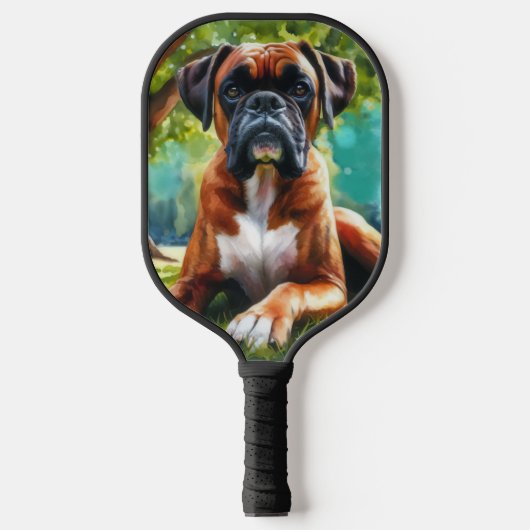 Boxer Dog Wiggle Hinterns & Schwanz Wags 🐾 Pickleball Schläger (Vorderseite)