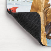 Boxer Dog Winter Wonderland Weihnachtsfreude Mousepad (Ecke)