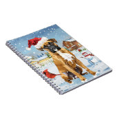 Boxer Dog Winter Wonderland Weihnachtsfreude Notizblock (Rechte Seite)