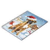 Boxer Dog Winter Wonderland Weihnachtsfreude Notizblock (Linke Seite)