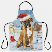 Boxer Dog Winter Wonderland Weihnachtsfreude Schürze (Vorderseite)