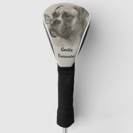 Boxer Dog with Butterfly Gentle Encounter Golf Headcover (Vorderseite)