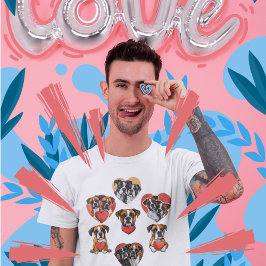 Boxer Dog with Heart - Valentinstag T-Shirt
