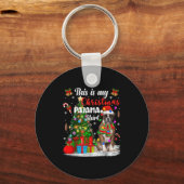 Boxer Dog Xmas Tree Lights Das ist mein Weihnachts Schlüsselanhänger (Vorderseite)