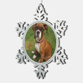 BOXER DOG Zierdekoration Schneeflocken Zinn-Ornament (Rechts)