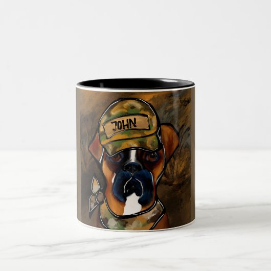 Boxer Dog Zweifarbige Tasse (Mittel)