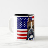 Boxer Dog Zweifarbige Tasse (Vorderseite Links)