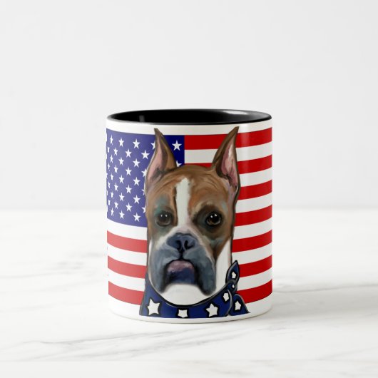Boxer Dog Zweifarbige Tasse (Mittel)