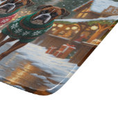 Boxer Dogs Christmas Snow Holiday Schneidebrett (Ecke)