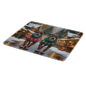 Boxer Dogs Christmas Snow Holiday Schneidebrett (Ecke)