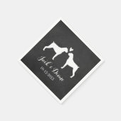 Boxer Dogs Hochzeitskuppel mit individuellem Text Serviette (Ecke)