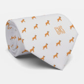 Boxer Dogs Muster Mit Monogramm Krawatte (Gerollt)