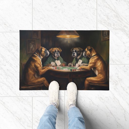 Boxer Dogs Poker Art Fußmatte (Indoor)