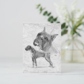 Boxer Dogs Postkarte (Stehend Vorderseite)