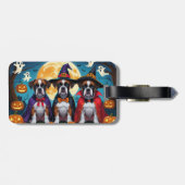 Boxer Dogs Pumpkin Halloween Funny Gepäckanhänger (Rückseite horizontal)