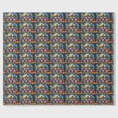 Boxer Dogs Pumpkin Halloween Funny Geschenkpapier (Flach)