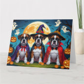 Boxer Dogs Pumpkin Halloween Funny Karte (Vorderseite)