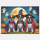 Boxer Dogs Pumpkin Halloween Funny Magnet (Vorderseite)