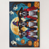 Boxer Dogs Pumpkin Halloween Funny Puzzle (Vertikal)