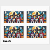 Boxer Dogs Pumpkin Halloween Funny Rechteckiger Aufkleber (Blatt)