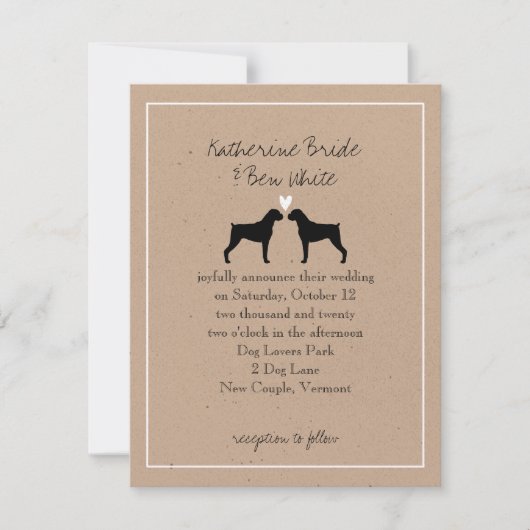 Boxer Dogs Wedding Einladung (Vorderseite)