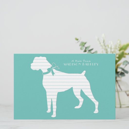 Boxer Doppy Puppy Briefpapier (Stehend Vorderseite)