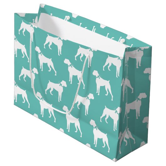 Boxer Doppy Puppy Große Geschenktüte (Vorderseite Schrägansicht)