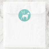 Boxer Doppy Puppy Runder Aufkleber (Tasche)