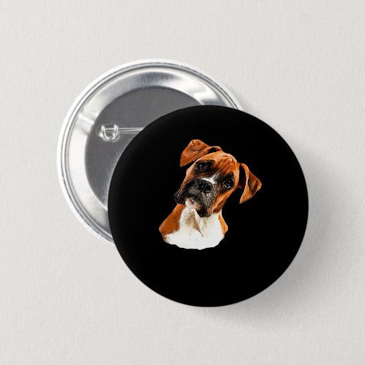 Boxer ein schöner Boxer Head Tilt Classic T - Shir Button (Vorne & Hinten)